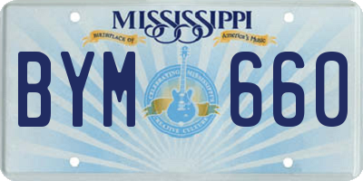 MS license plate BYM660