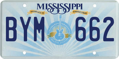 MS license plate BYM662