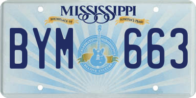 MS license plate BYM663