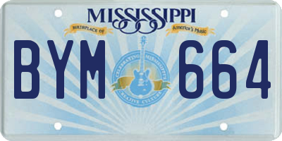 MS license plate BYM664