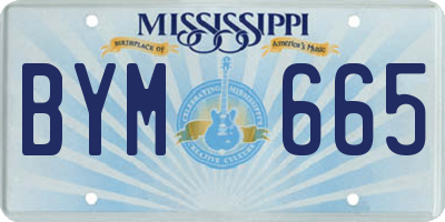 MS license plate BYM665