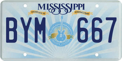 MS license plate BYM667
