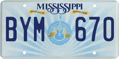 MS license plate BYM670