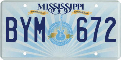 MS license plate BYM672