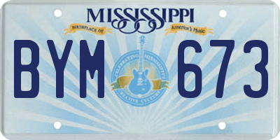 MS license plate BYM673