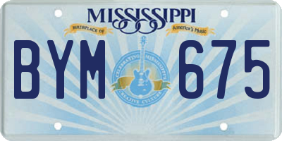 MS license plate BYM675