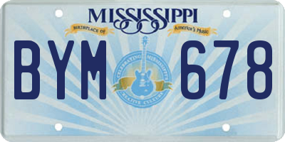 MS license plate BYM678