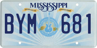 MS license plate BYM681