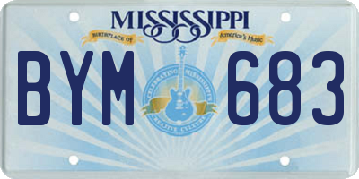 MS license plate BYM683
