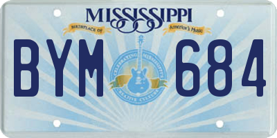 MS license plate BYM684
