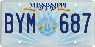 MS license plate BYM687