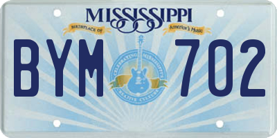 MS license plate BYM702
