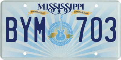 MS license plate BYM703