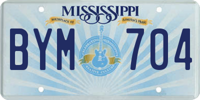 MS license plate BYM704