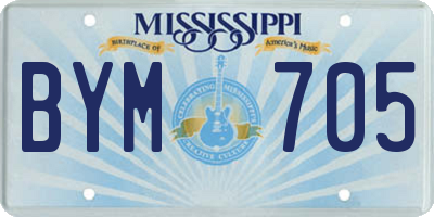 MS license plate BYM705
