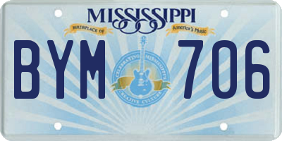 MS license plate BYM706