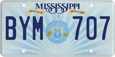MS license plate BYM707