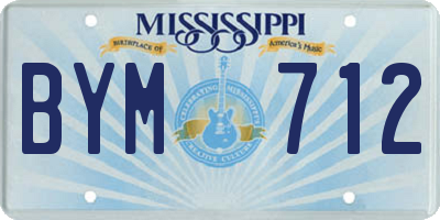 MS license plate BYM712