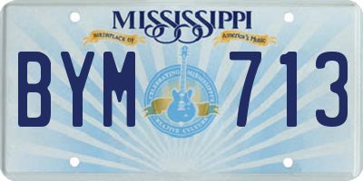 MS license plate BYM713