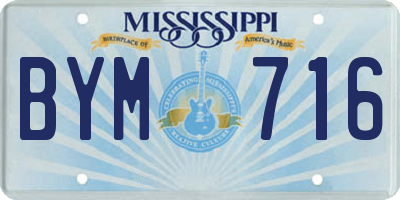 MS license plate BYM716