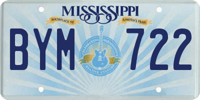 MS license plate BYM722