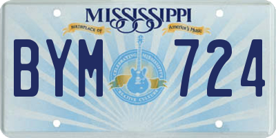 MS license plate BYM724