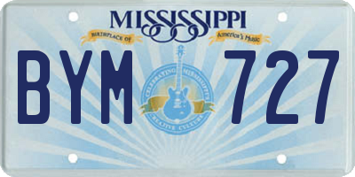 MS license plate BYM727