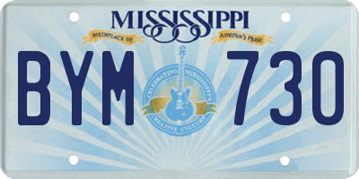 MS license plate BYM730