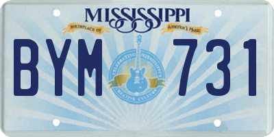 MS license plate BYM731
