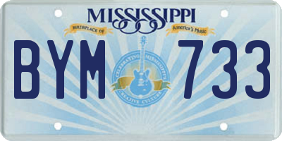 MS license plate BYM733