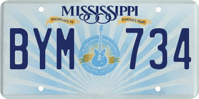 MS license plate BYM734