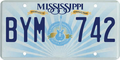 MS license plate BYM742