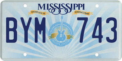 MS license plate BYM743