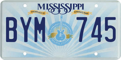 MS license plate BYM745