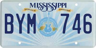 MS license plate BYM746