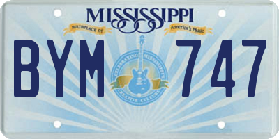 MS license plate BYM747