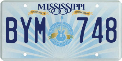 MS license plate BYM748