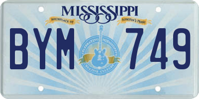 MS license plate BYM749
