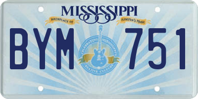 MS license plate BYM751
