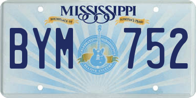 MS license plate BYM752