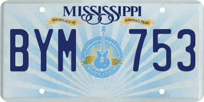 MS license plate BYM753
