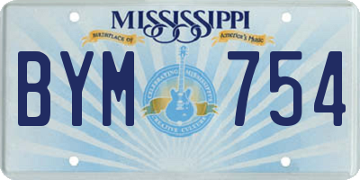 MS license plate BYM754