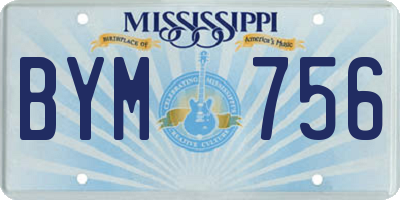 MS license plate BYM756