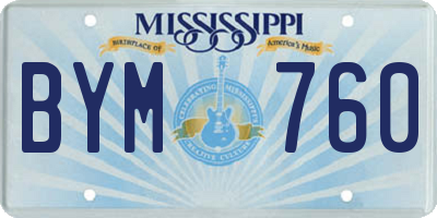 MS license plate BYM760
