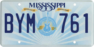 MS license plate BYM761