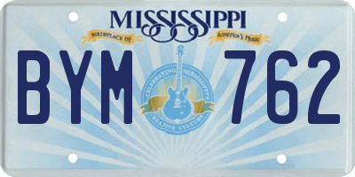 MS license plate BYM762