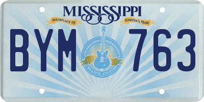 MS license plate BYM763