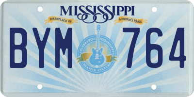 MS license plate BYM764