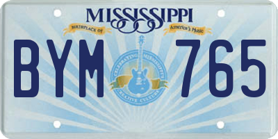 MS license plate BYM765