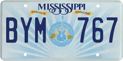 MS license plate BYM767